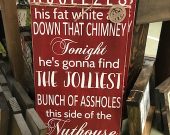 When Santa Squeezes - 11 x 24 - {National Lampoons, Christmas Vacation, Christmas Movies, Clark Griswold}