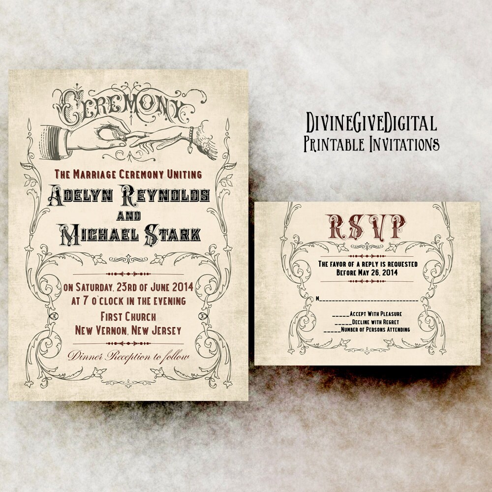 Vintage Wedding Invitation 1800s Vintage Wedding Invitation 1800s