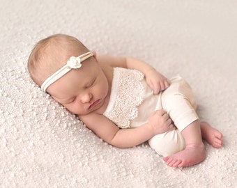 NEWBORN ROMPER, Romper Set, Newborn Pants, Flower Headband, Newborn Photo Romper, Newborn Romper Set, Photography Prop, Newborn Prop