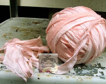Soft Peachy Pink Chiffon Ribbon