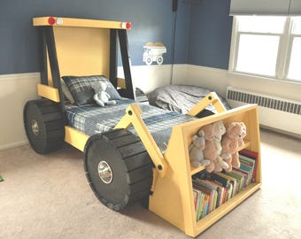 Construction Truck Bed PLANS (in digital format) - For a DIY Construction Themed Room - Kid Bedroom Decor