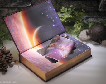 Hollow Book Safe & Galaxy Flask- Starship Troopers and Stranger in a Strange Land