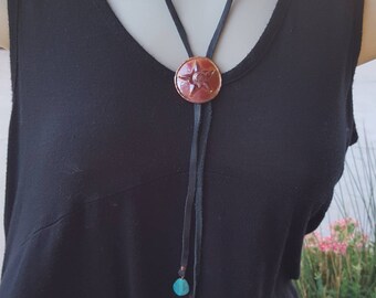 Copper Star Necklace - Bolo - Turquoise - Copper Feather - Cowgirl Jewelry - Rustic Jewelry by Heart of a Cowgirl