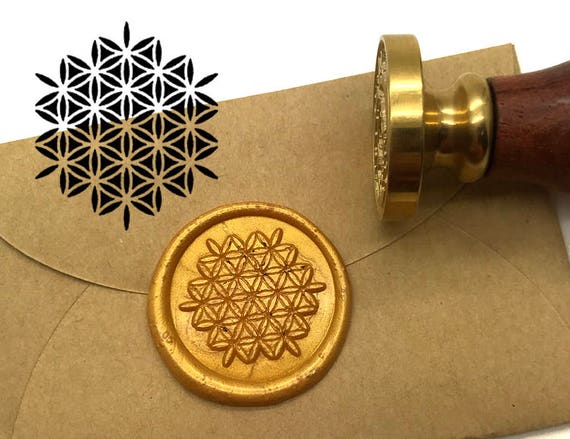 s1496 flower of life wax seal stamp kit wedding invitation