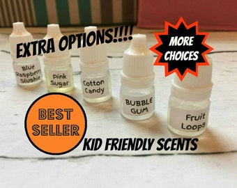 Slime Scents for 5 Sample size cheap fragrance oil kit Birthday Cake Cotton Candy Bubble Gum Fruit loops pink sugar cookie slushie EXTRAS