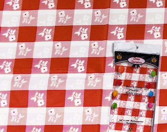 Red/white Gingham print tablecloth, picnic tablecloth, red gingham, red checker print