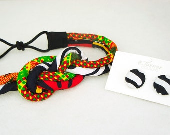 Bright Kente Ankara Headband - African headband - fabric headband - corded headband