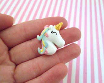 3 Pastel Unicorn Cabochons, #1109