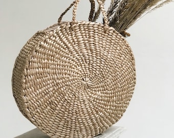 Straw bag, Straw handbag, Straw basket, Beach bag, Straw tote, Circul bag, Round Bag, Summer bag