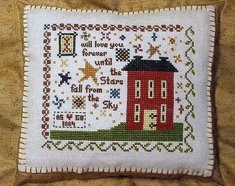 I Will Love You by Annie Beez Folk Art Counted Cross Stitch Pattern/Chart