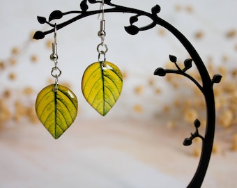 Resin Leaf - Leaf Earring - Leaves Earrings - Print Jewelry - For Nature Lovers - Nature Inspired