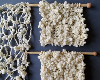Marta's Yarns Flowers - Super Bulky weight boucle wool yarn 100gm - Natural