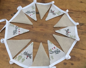 Sophie Allport Horse Riding Fabric Bunting. 12 Flags. Approximately 7ft in length.