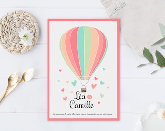 Hot air balloon wedding invitation