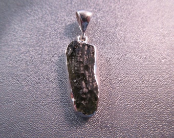 Czech Republic Moldavite Sterling Silver Pendant 1pc
