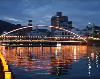 Poster, Many Sizes Available; Albuquerque Bridge Sasebo River, Sasebo