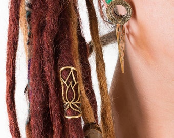 Lotus dread bead flower design hair jewellery dread locks rasta indian brass gold sacred geometry DB5