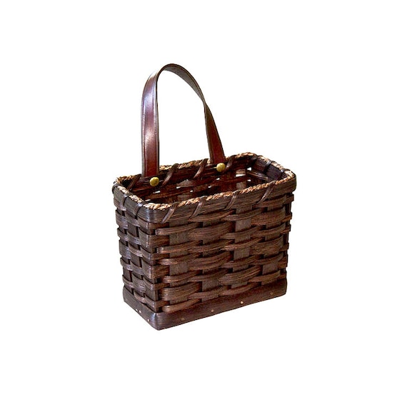 Custom Hanging Mail Storage Basket w/ Handle Amish Hand Woven