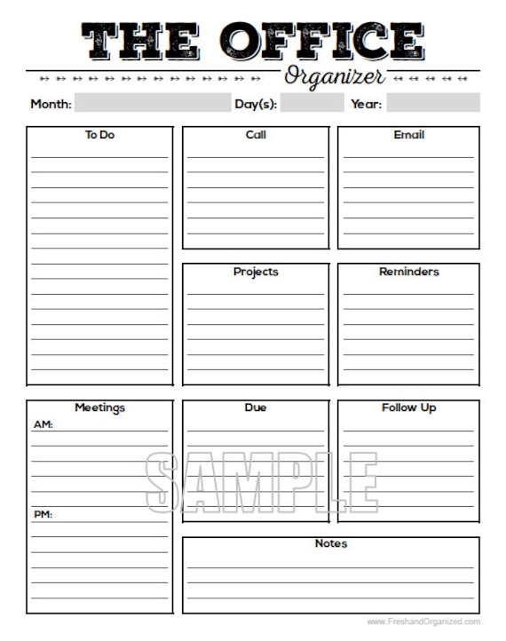 the office organizer 2 planner page work planner office