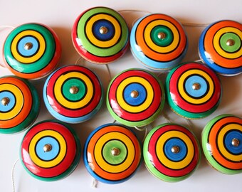 Wooden Yo-yo- color lines (1 pc) - Randomly picked-