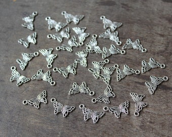 Butterfly Charms (8 pcs) - 12 x 19 mm