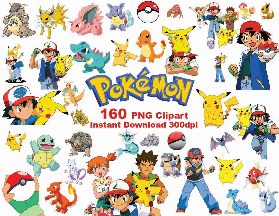 INSTANT DL 160 PNG Pokemon Clipart printable Digital