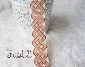 Pastel pink braided woven bracelet