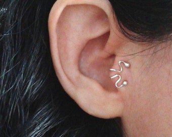 Orecchino per il trago, gioielleria in argento 925 per la cartilagine, orecchino singolo senza piercing, polsino dell'orecchio