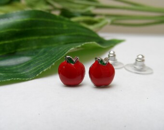 Teacher Gift Apple Stud Earrings, Apple Earrings, Girls Birthday Gift, Teacher Appreciation, Teacher Gifts, Apple studs