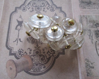 Vintage buttons, clear buttons, set of 12