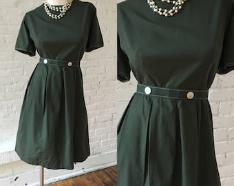 1950s Hunter Green Dress