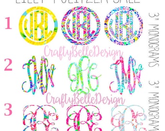 Lilly Pulitzer inspired Monogram Sale | Monogram Sale | Lilly Pulitzer inspired Decals | Flash Sale Monogram | Monogram Decals | Yeti Decals