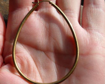 Gold vermeil over silver big loop earrings