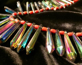 Rare Vintage Mardi Gras Beads- made into a necklace