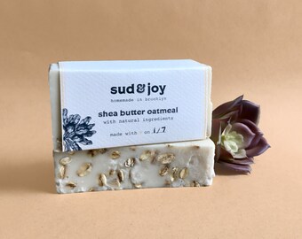 exfoliating shea butter oatmeal soap / homemade soap / bar soap / natural soap / hand soap / body soap / bath soap / valentines day gift