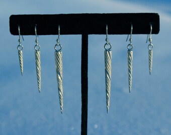 Sterling silver Narwhal tusk earrings