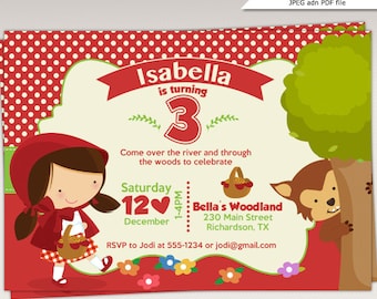 Little Red Riding Hood Birthday Party printable invitation - Little Red Riding Hood Birthday Party Invite #482