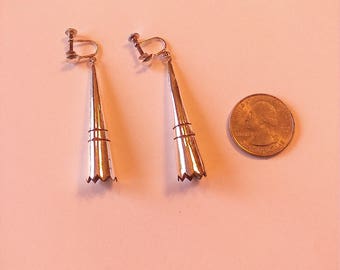 Vintage Sterling Silver Indian Cone Earrings