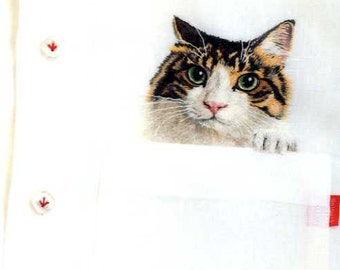 Neko Shirt Cat Embroidered Shirts and Goods - Japanese Craft Book