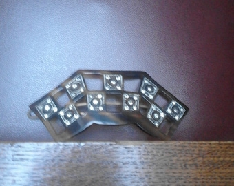 Clip Art Deco bakelite imitation tortoise shell and white rhinestones in geometric shapes