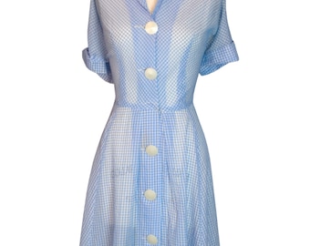 Original Vintage 1950's Sheer Day Dress Volup 33 Waist