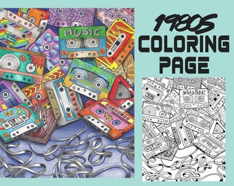 Back to the 80s Fashion Coloring Book Printable Coloring Book