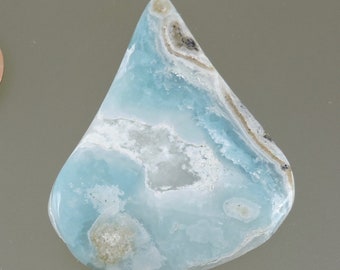 Smithsonite Cabochon, Translucent Smithsonite Cabochon, Blue Cabochon, Designer Cab, Pendant Cab, Gift, C2975, Hand Cut by 49erMinerals