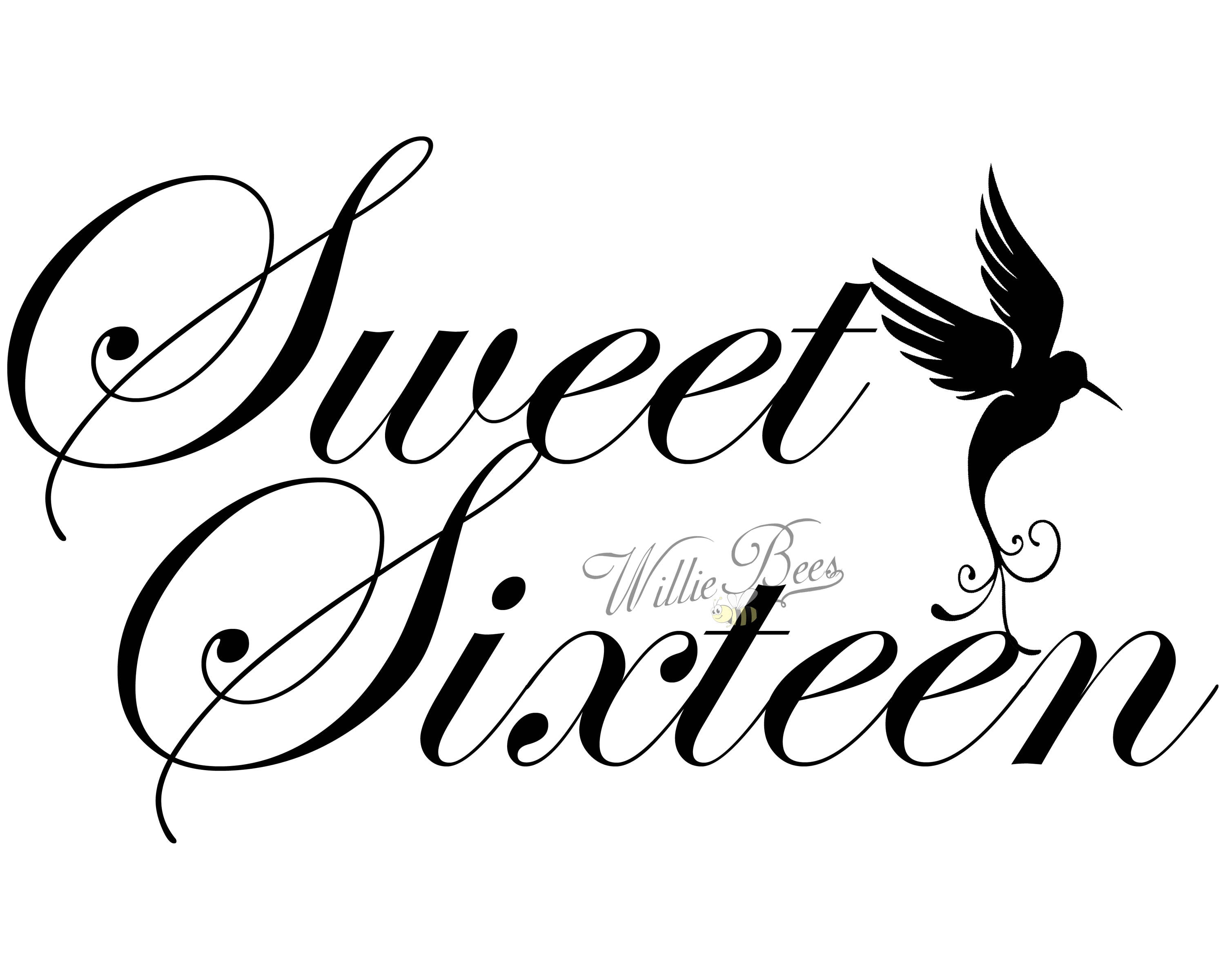 sweet16 letters design print