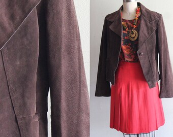 Vintage Anne Klein Brown Suede Jacket Size Large