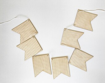 wood flag banner - stripe
