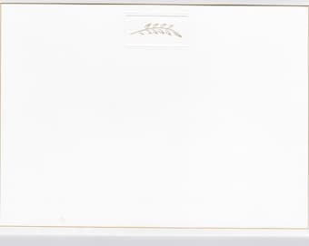 Gold Branch/Gold Beveled Border Correspondence Card