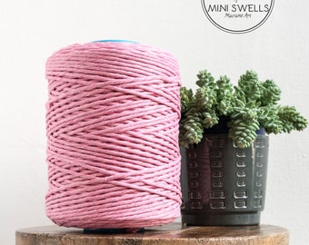 Faded Red Cotton Rope - Super Soft Luxe Cotton Cord - 5mm - Macrame Rope - Diy Macrame - Rope - Weaving - Macrame