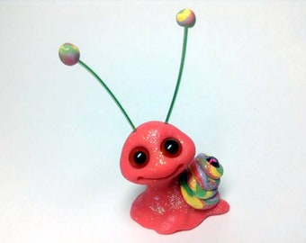 Tropical Rainbow Silly Sparkle Snail Trollfling Troll by Amber Matthies