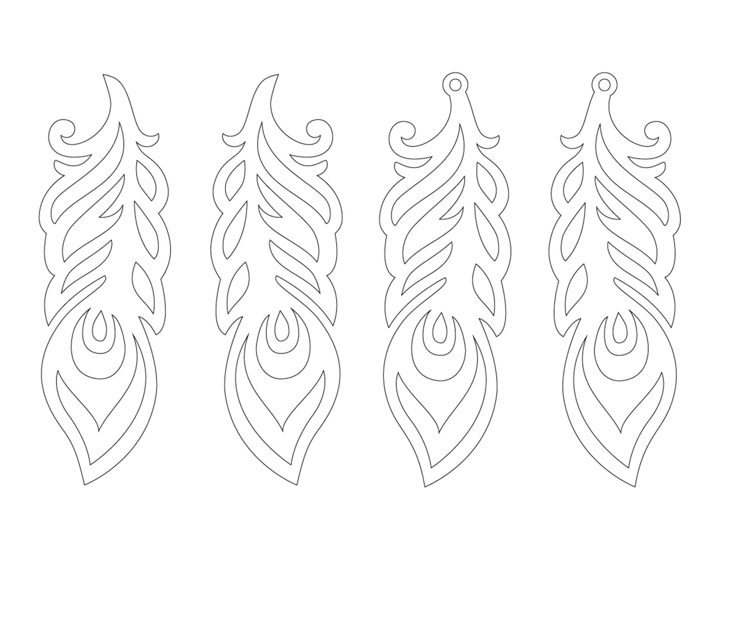 Download Faux leather feather earrings Set, laser cut templates ...